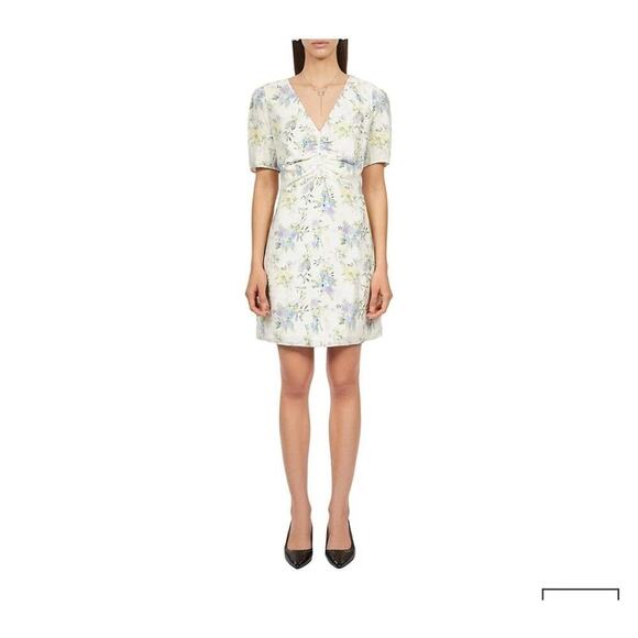 NWT The Kooples Floral Shirred Puff-Sleeve Mini Dress XS - Picture 1 of 10